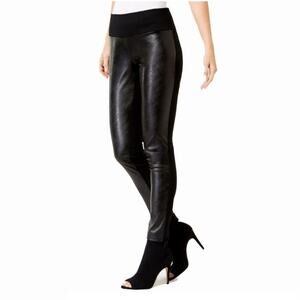 Inc International Concepts Black Faux Leather Leggings Sz 16